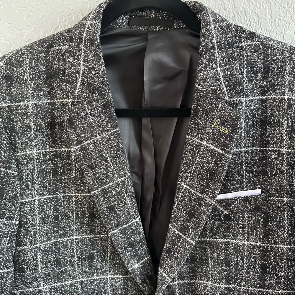 Proper Pair Charcoal Plaid Blazer Men's XL Fits Like L NWT